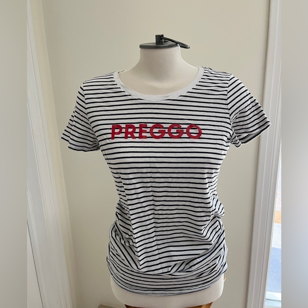 Motherhood maternity preggo striped maternity T-shirt size medium
